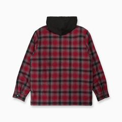 Insulated Hooded Plaid Shirt Jacket
