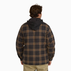 Insulated Hooded Plaid Shirt Jacket