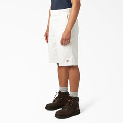Loose Fit Flat Front Work Shorts, 13"