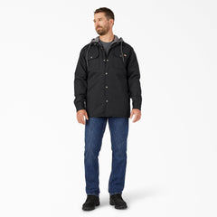 Water Repellent Duck Hooded Shirt Jacket