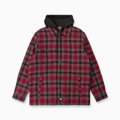 Insulated Hooded Plaid Shirt Jacket