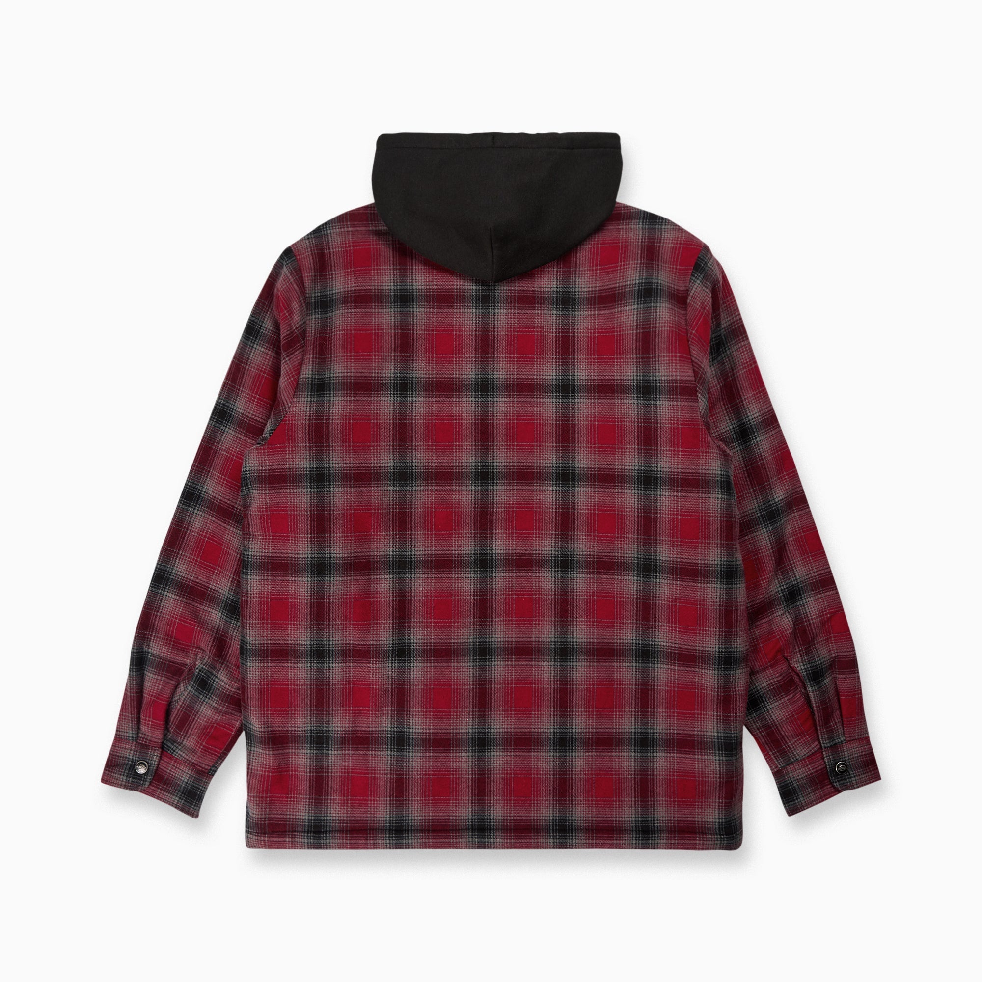 Insulated Hooded Plaid Shirt Jacket