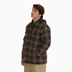 Insulated Hooded Plaid Shirt Jacket