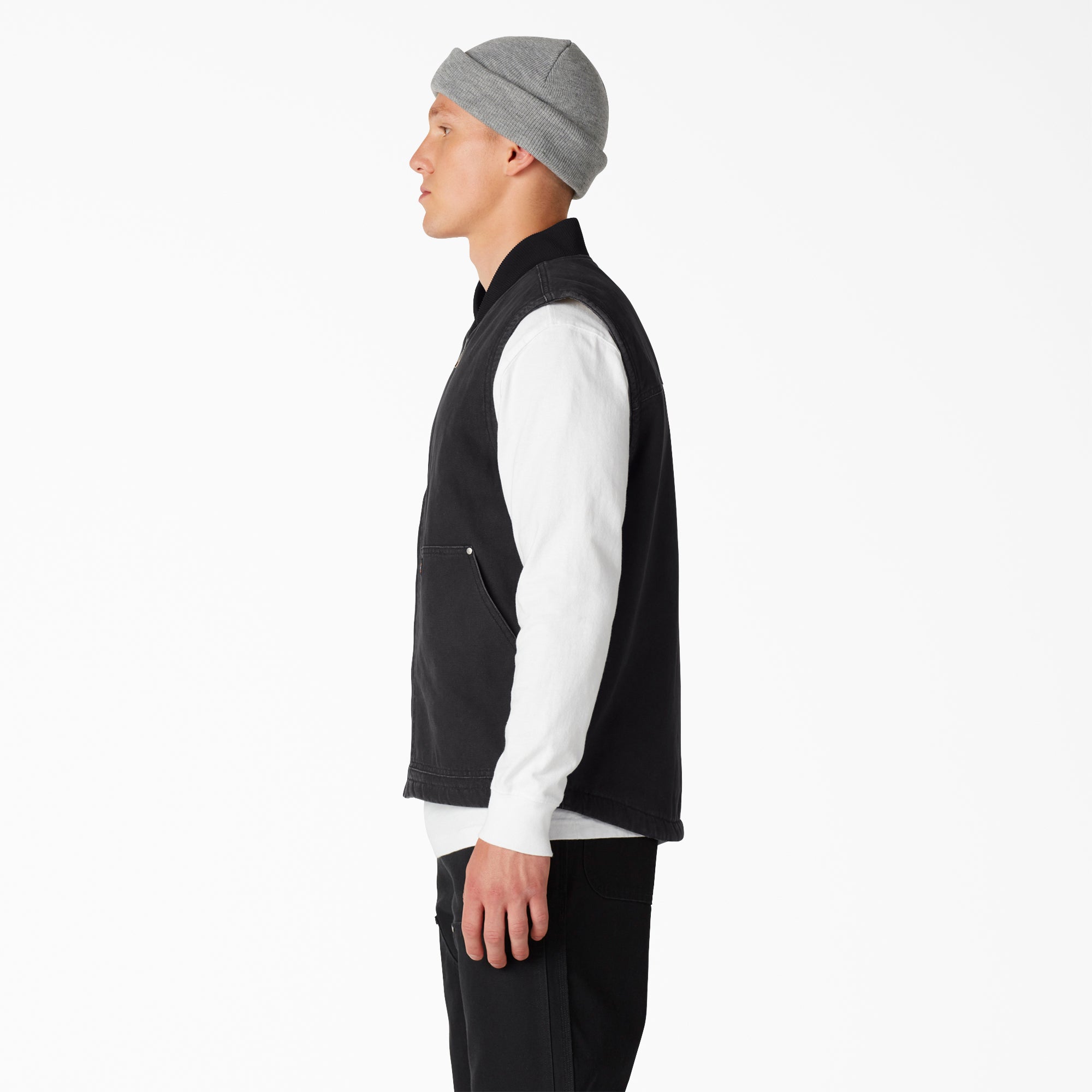 Stonewashed Duck High Pile Fleece Lined Vest
