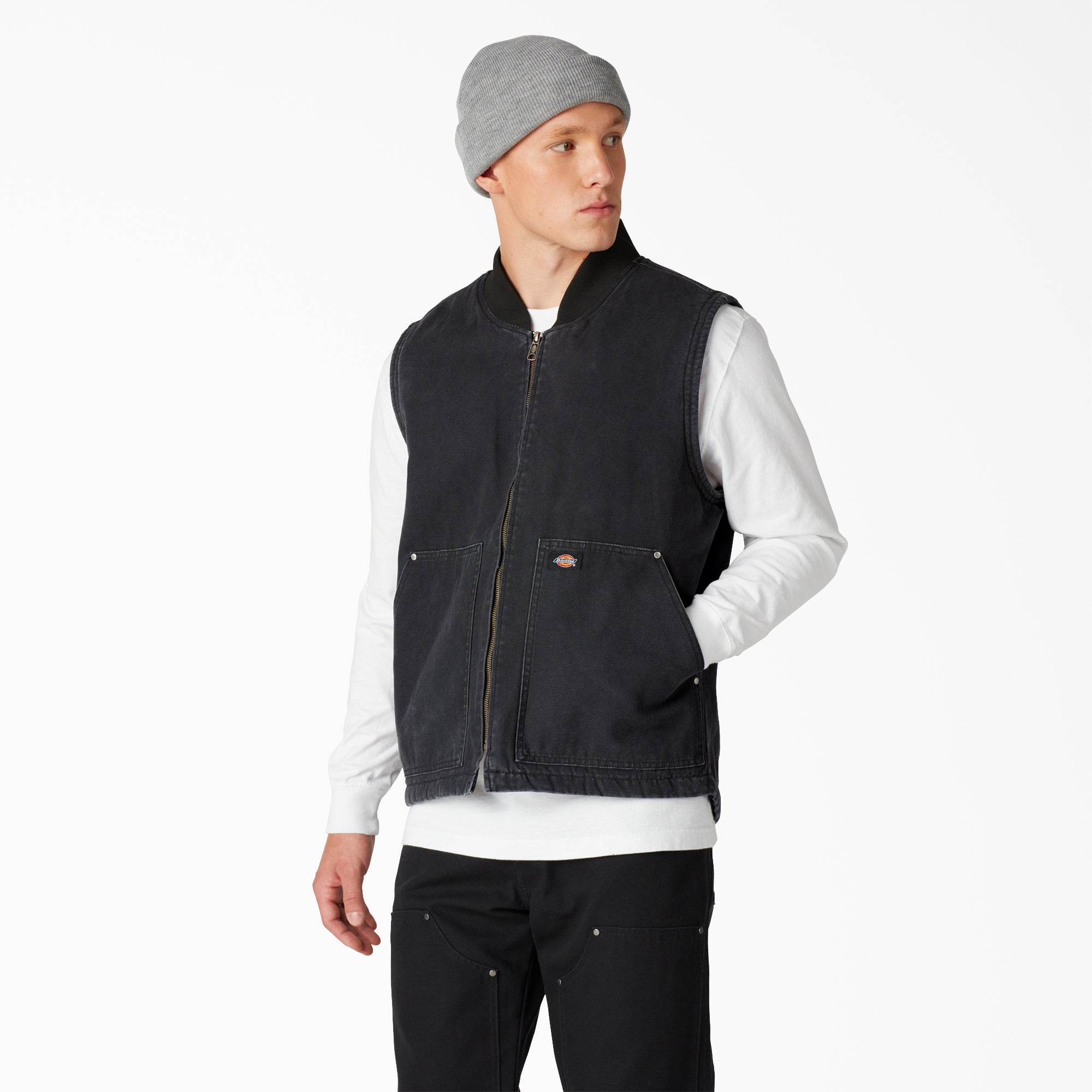 Stonewashed Duck High Pile Fleece Lined Vest