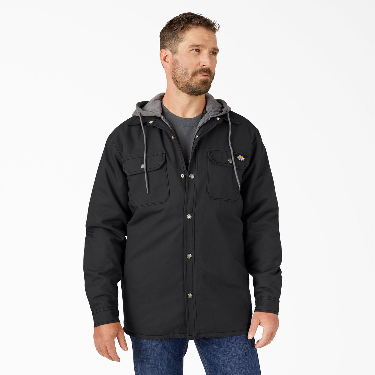 Water Repellent Duck Hooded Shirt Jacket