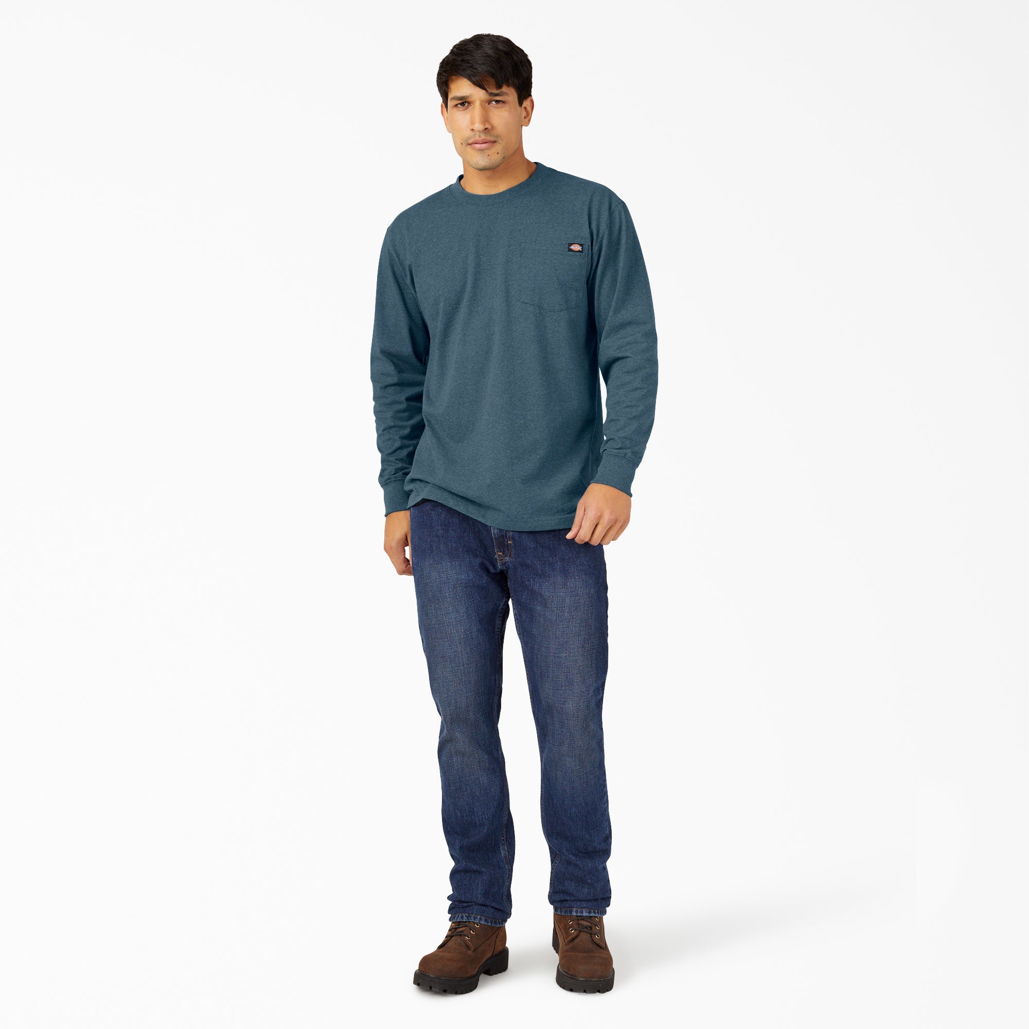 Heavyweight Heathered Long Sleeve Pocket T-Shirt