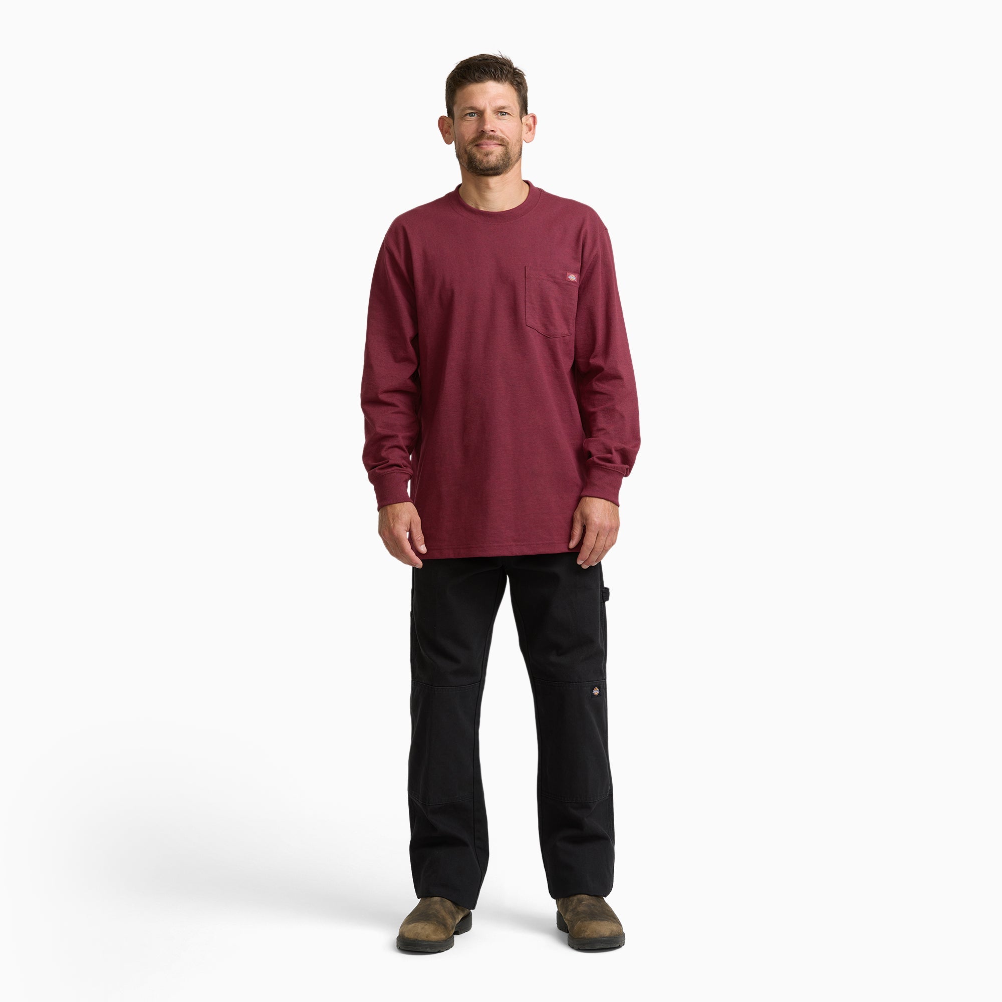 Heavyweight Heathered Long Sleeve Pocket T-Shirt