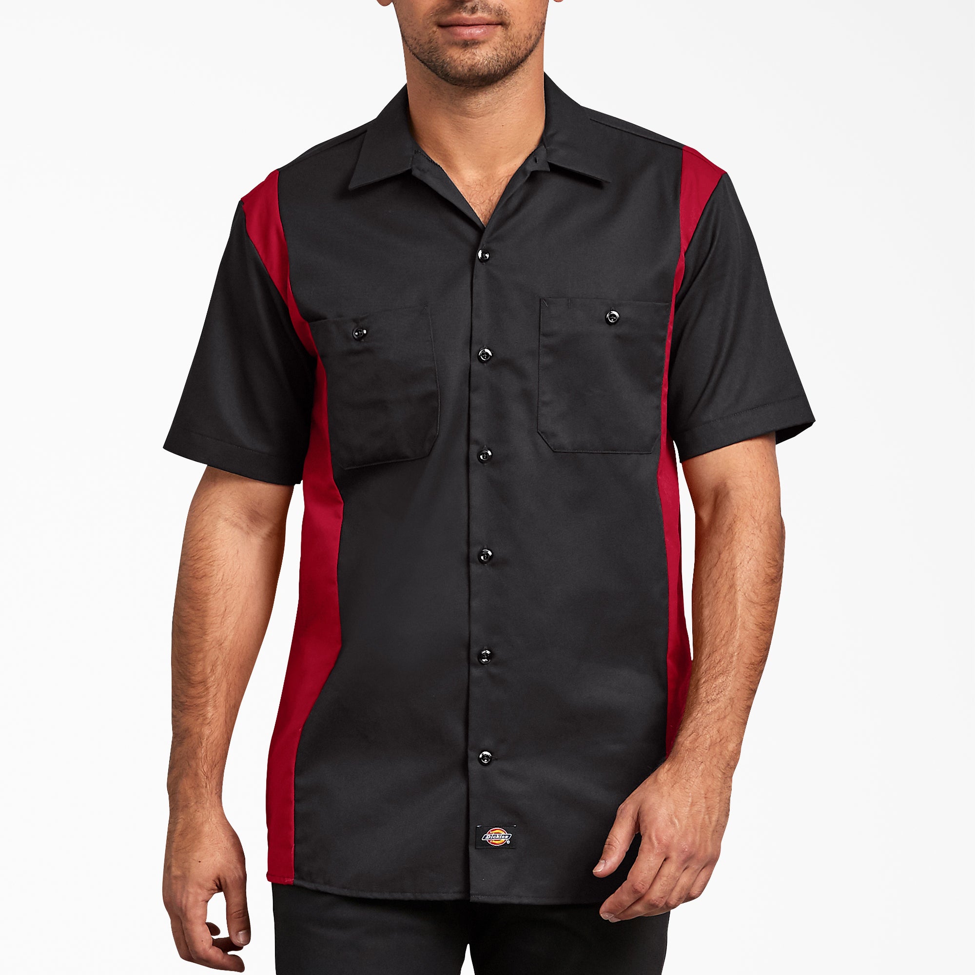Two-Tone Short Sleeve Work Shirt